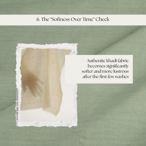 Washed khadi cotton fabric becoming softer and more flexible after initial laundering