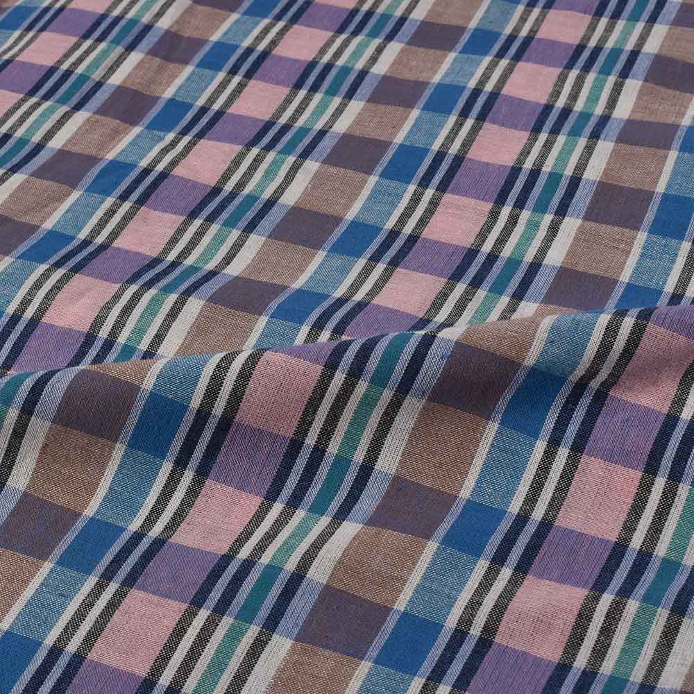 CHECK MULTICOLOR PURE COTTON 100 GSM HANDWOVEN FABRIC 552