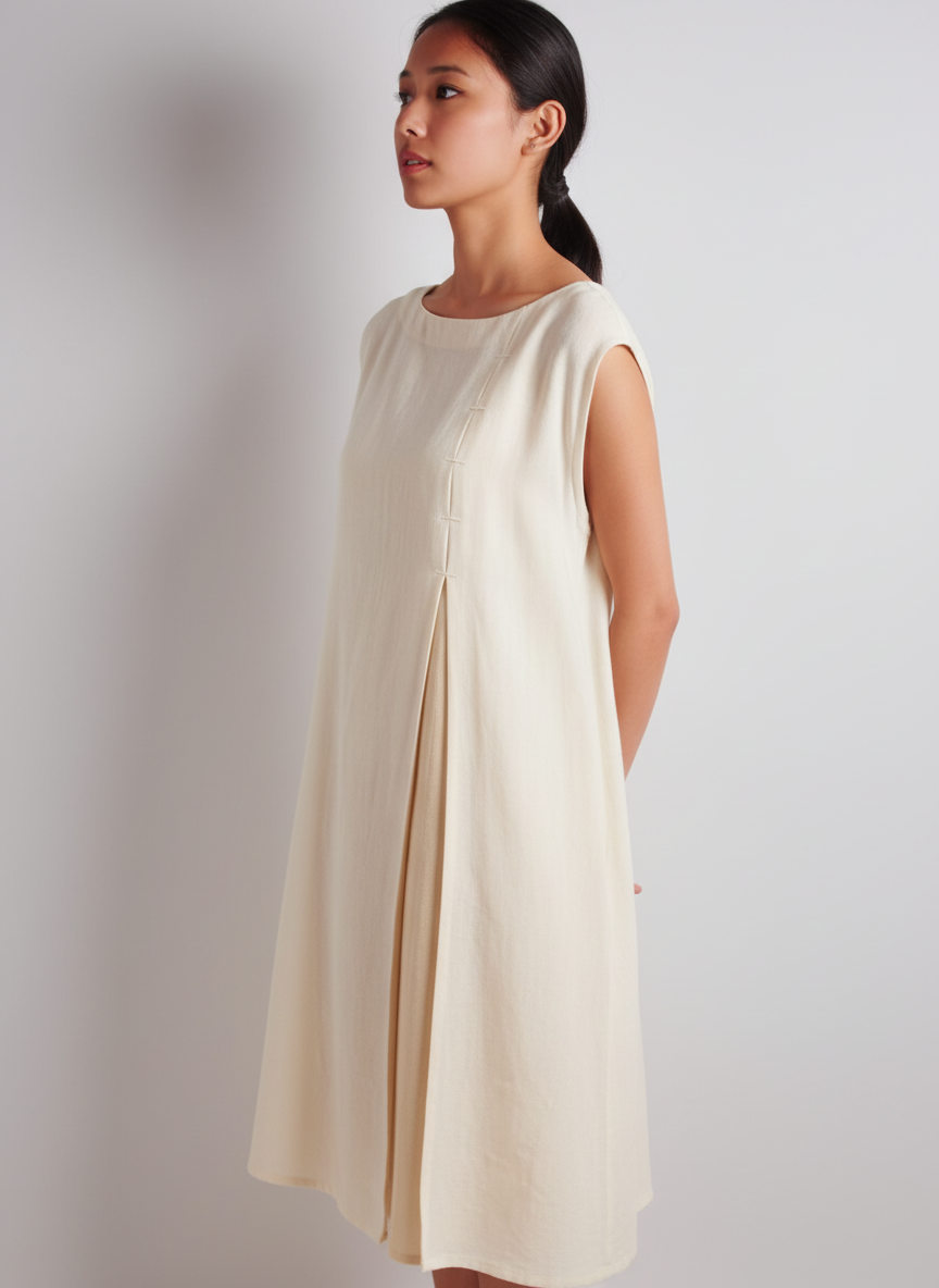 Pleated Basic Short Dress