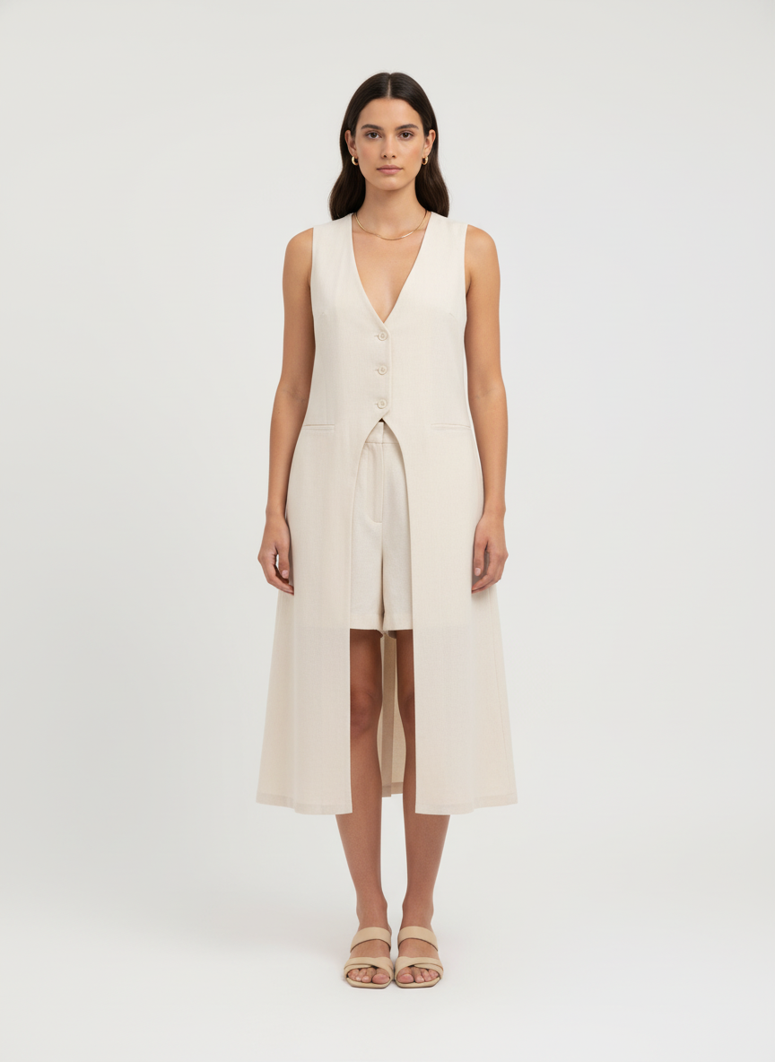 Shorts With Long Vest Co-ord Set