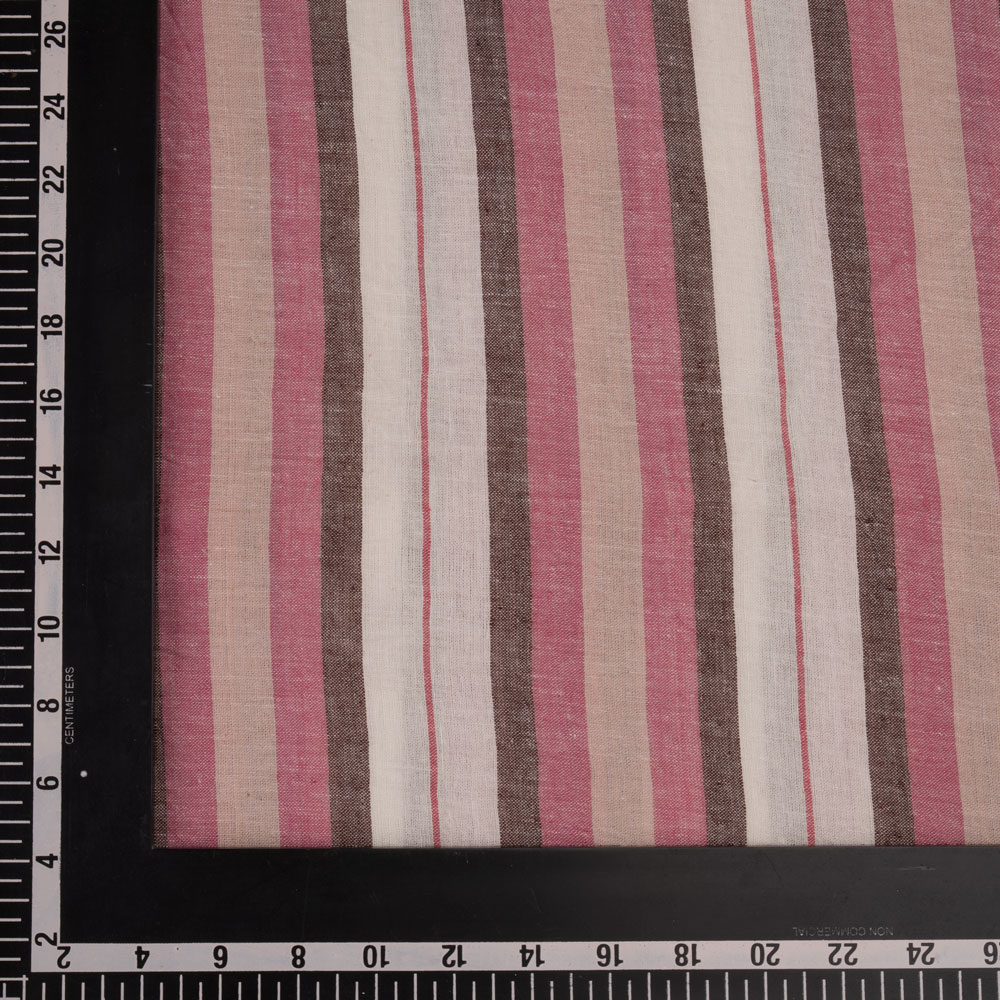 STRIPE RED PURE COTTON 96 GSM HANDWOVEN FABRIC 170