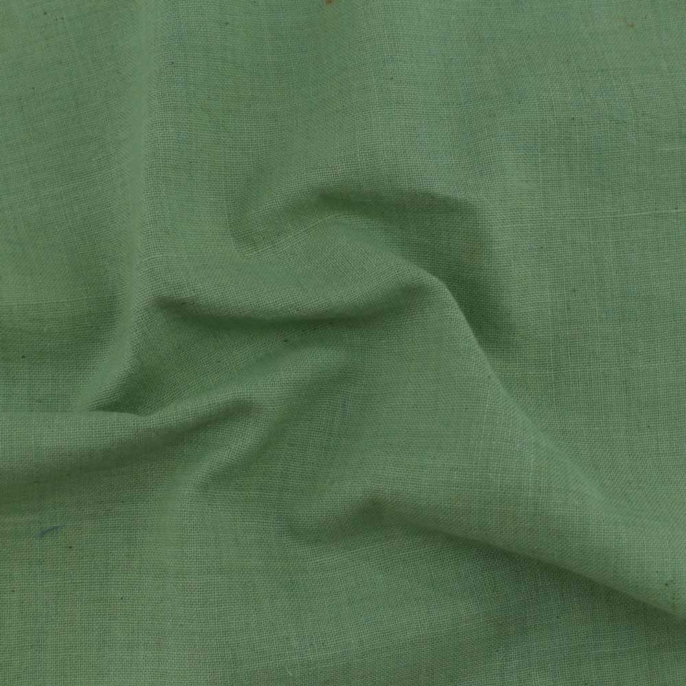 PLAIN GREEN KHADI 122 GSM FABRIC - HANDSPUN & HANDWOVEN