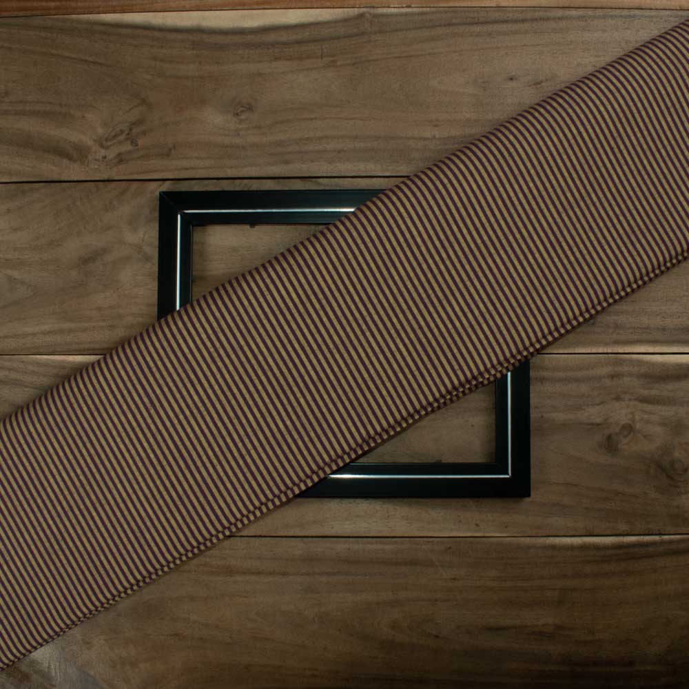 Stripe Yellow Brown Pure Cotton 95 GSM Handwoven Fabric