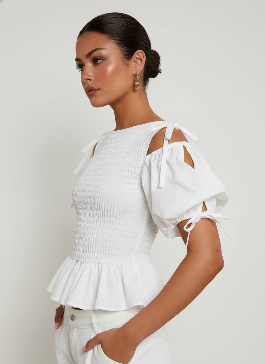 Cold Shoulder Gathered Top