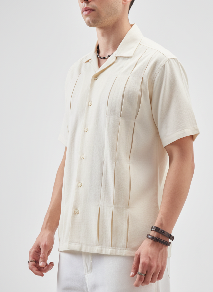 Pleated Half Sleeves Shirt