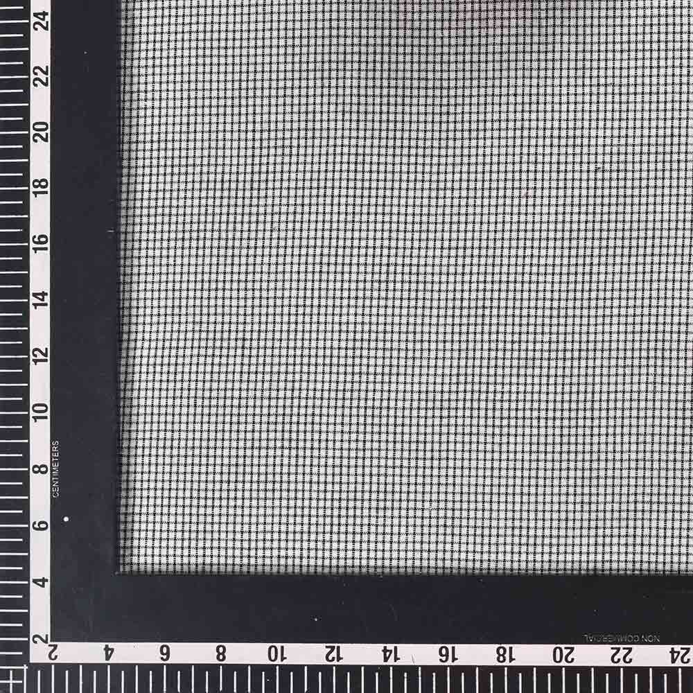 CHECK BLACK & WHITE PURE COTTON 95 GSM HANDWOVEN FABRIC