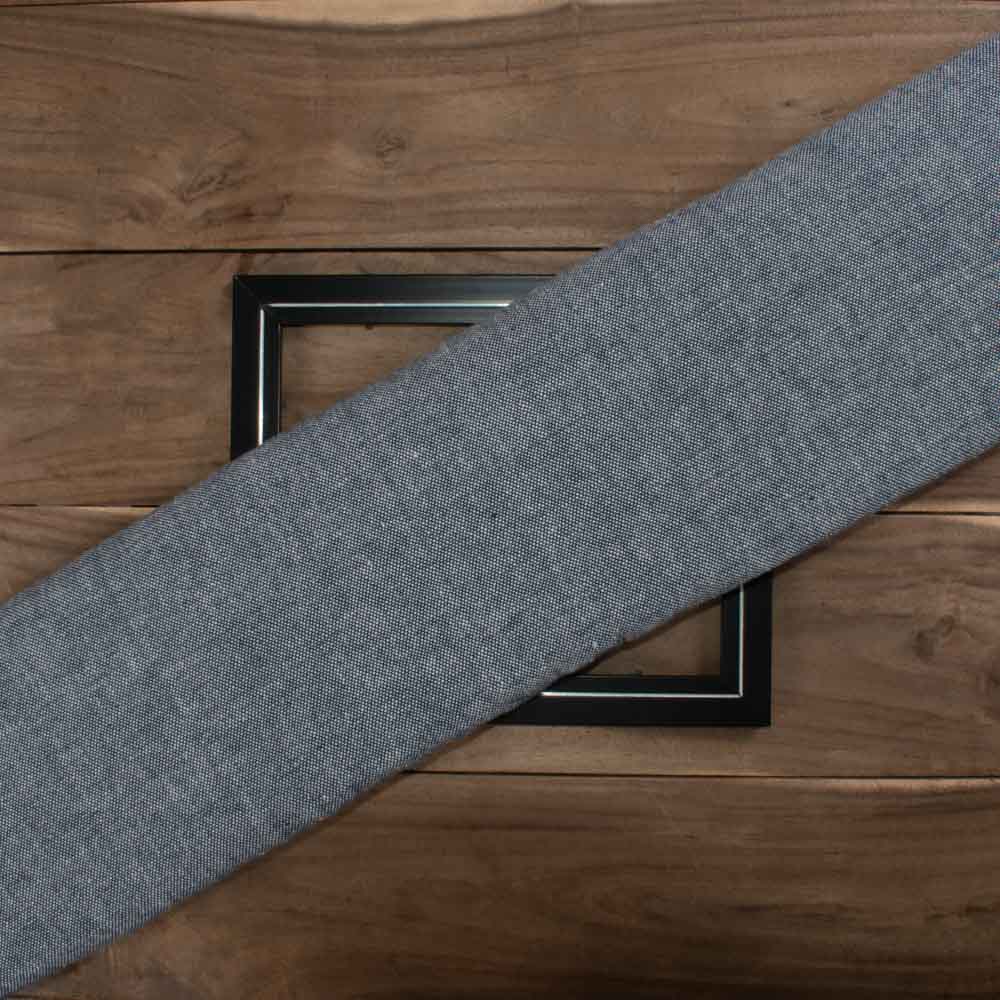 Chambray Grey Khadi Cotton 300 GSM Handwoven Fabric