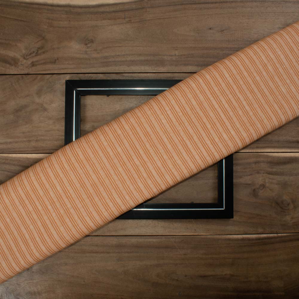 Stripe Mustard Pure Cotton 95 GSM Handwoven Fabric