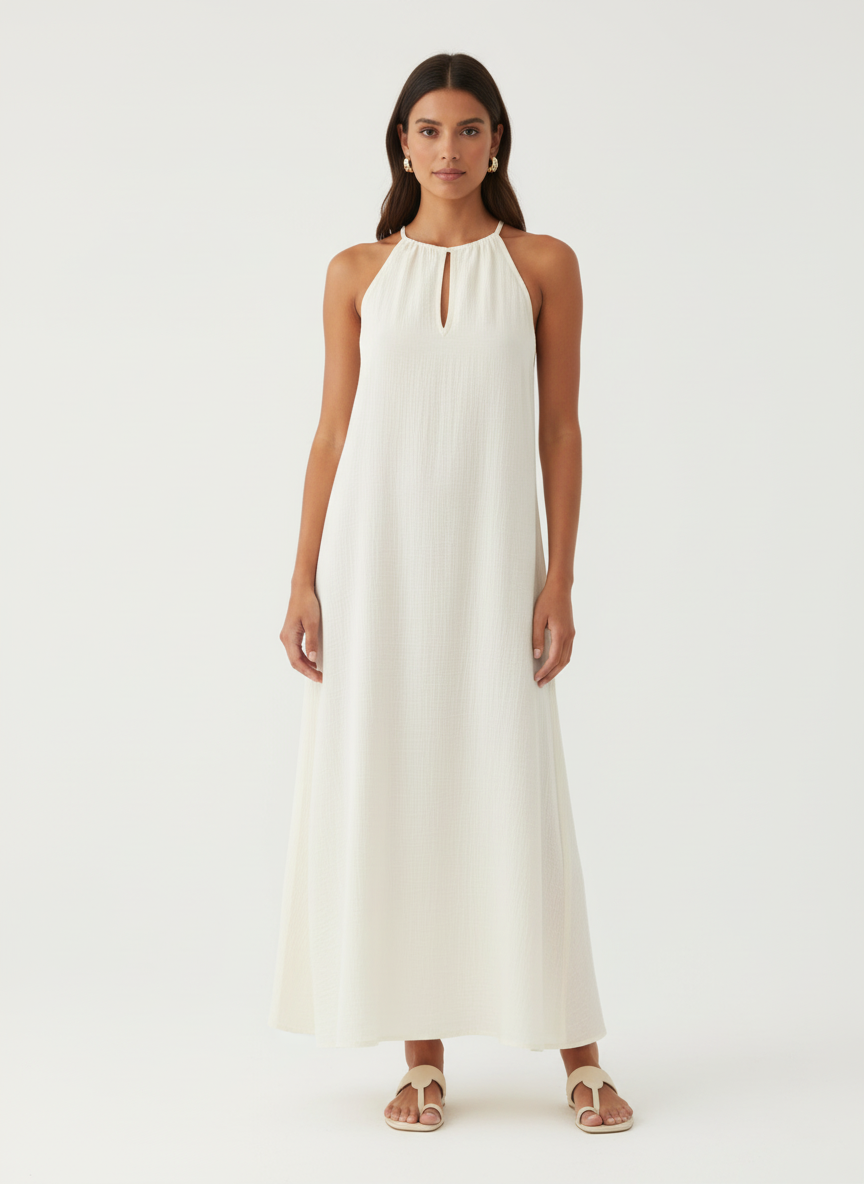 Basic Halter Neck Sheath Dress