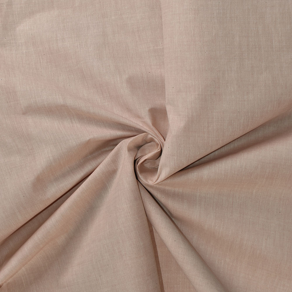 Chambray Peach Khadi Cotton 62 GSM Handwoven Fabric B8b