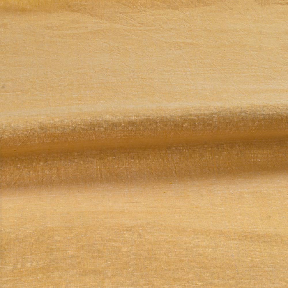 CHAMBRAY YELLOW KHADI COTTON 70 GSM HANDWOVEN FABRIC