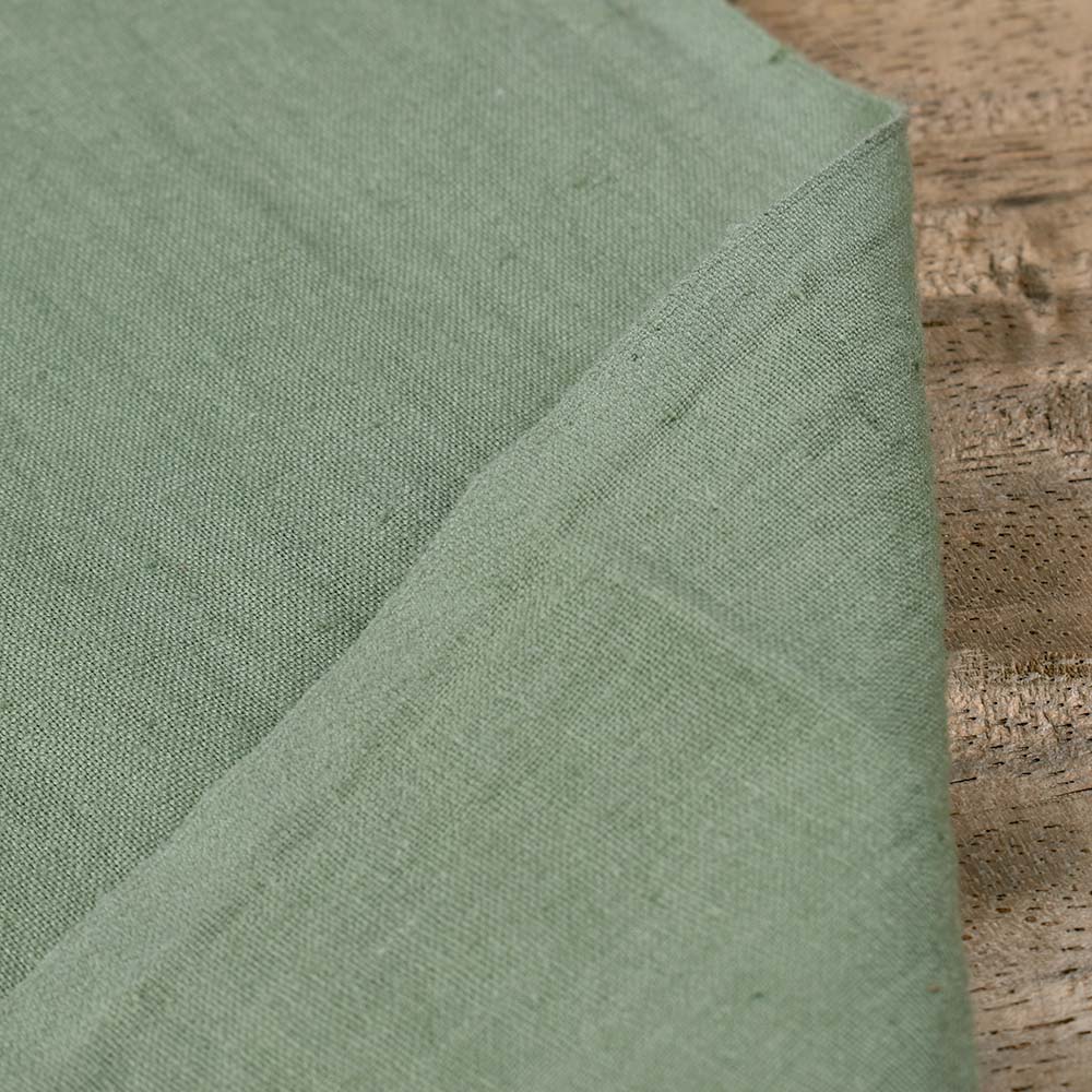 Plain Green Khadi Cotton 120 GSM Handwoven Fabric