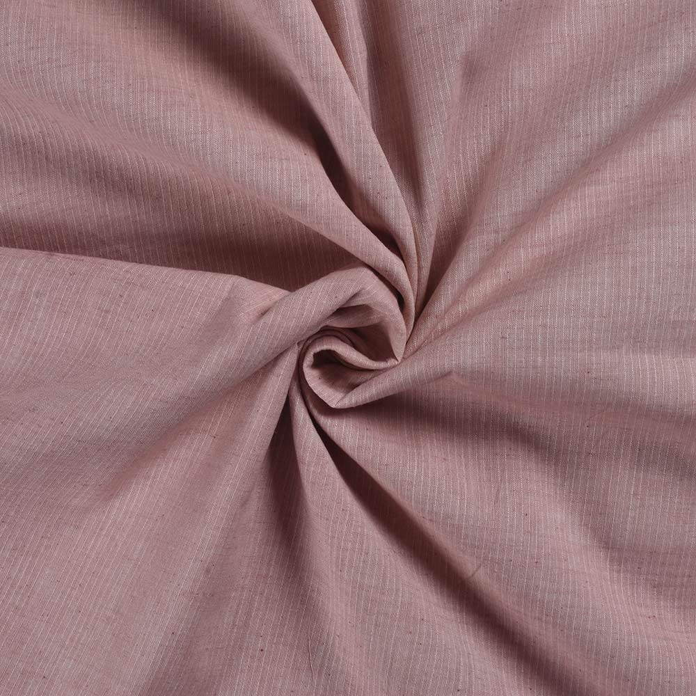 Stripe Light Pink Pure Cotton 90 GSM Handwoven Fabric