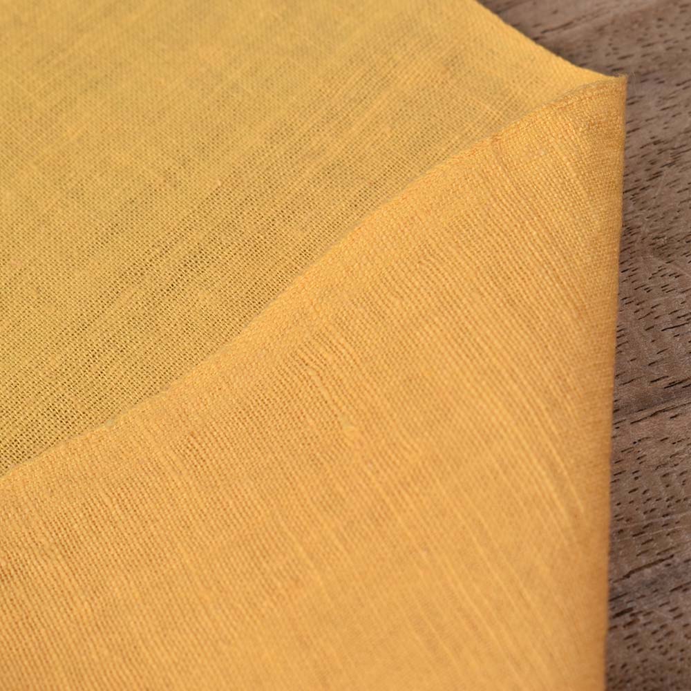 Plain Yellow Pure Khadi 118 GSM Handwoven Fabric