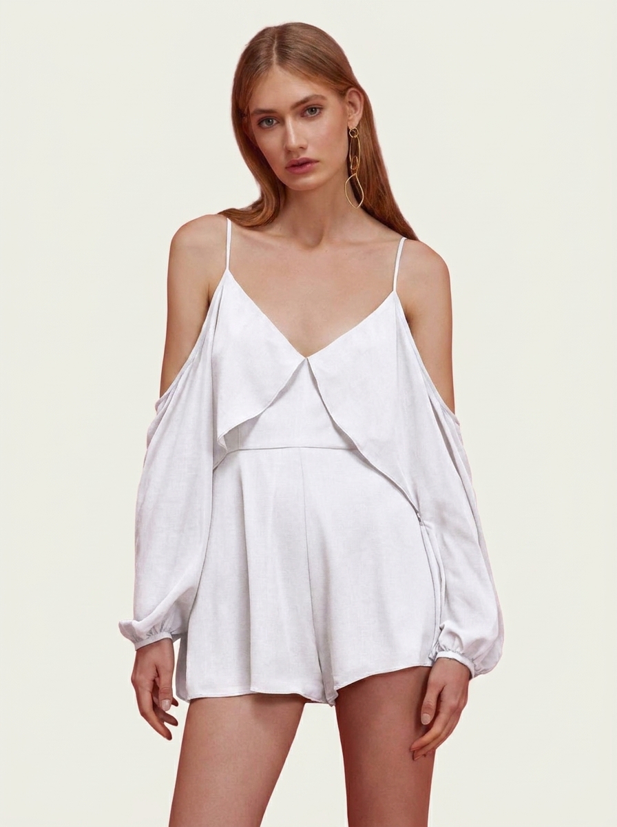Swayed Sleeves Romper
