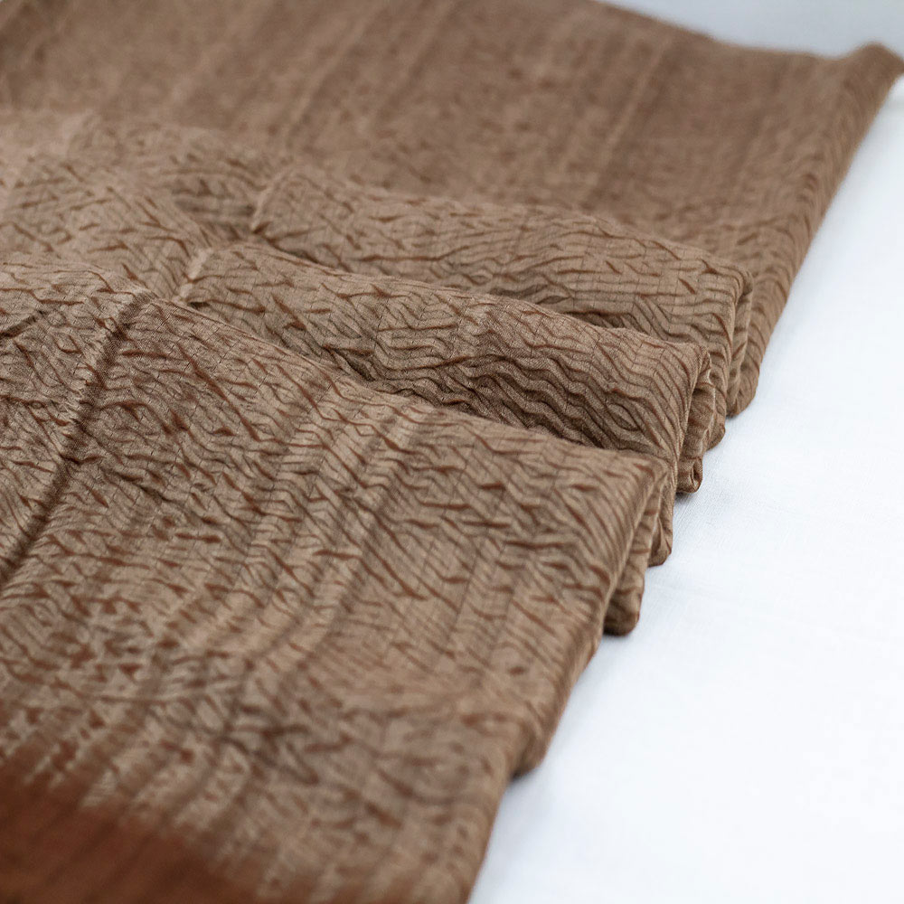 Abstract Taupe Shibori Cotton Silk Handwoven 45 GSM Fabric