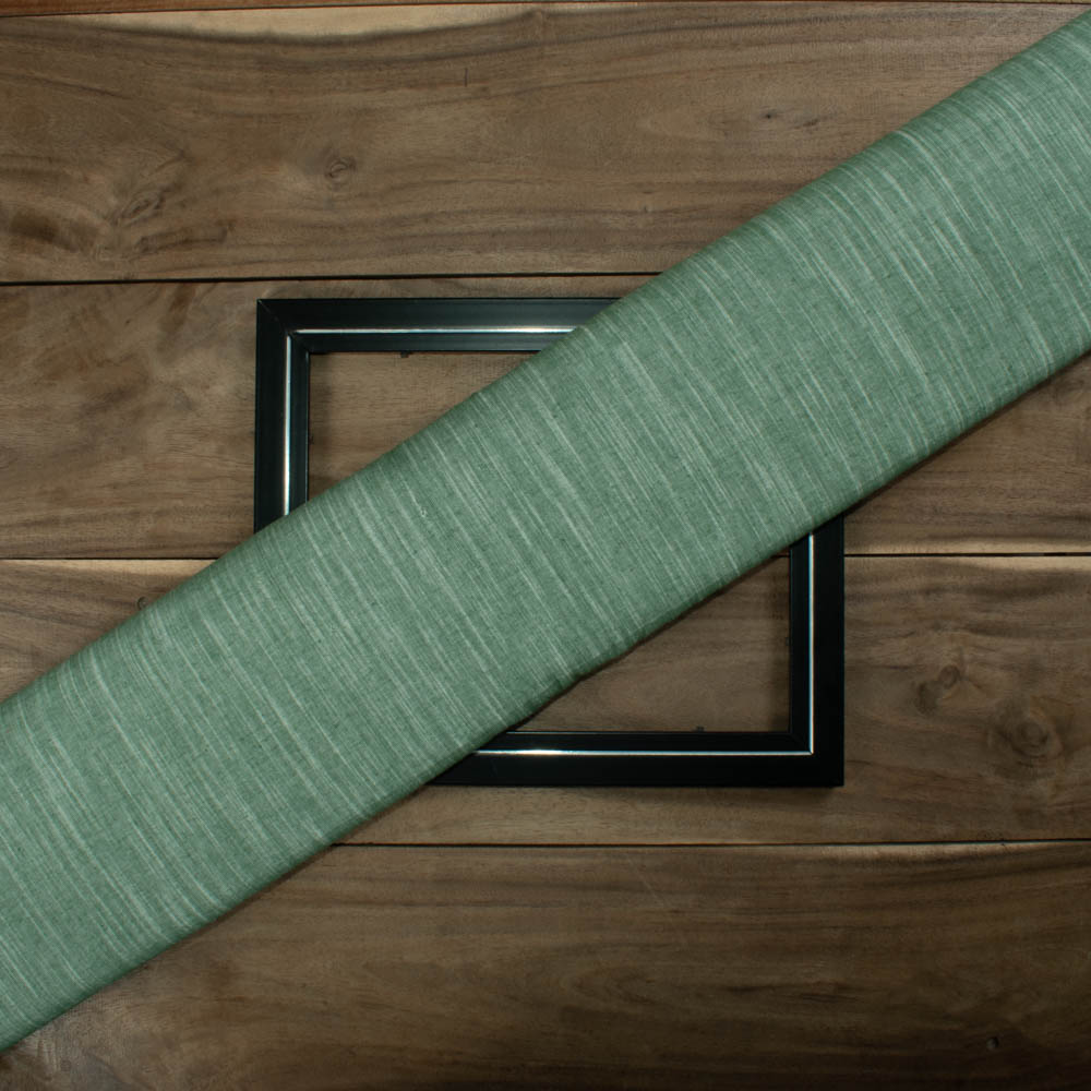 Cross Color White Green Pure Cotton 100 GSM Handwoven Fabric