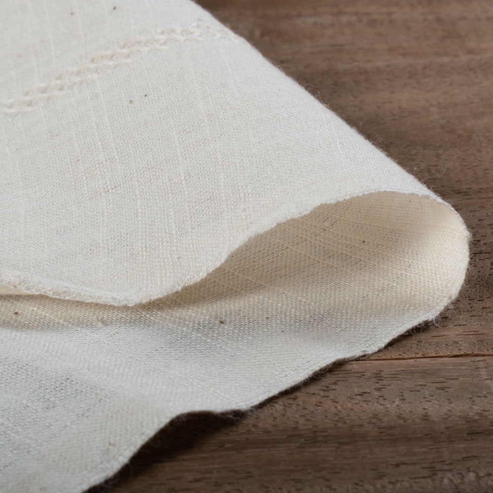 Ecru Jacquard Self Design 130 GSM Pure Cotton Handwoven Fabric