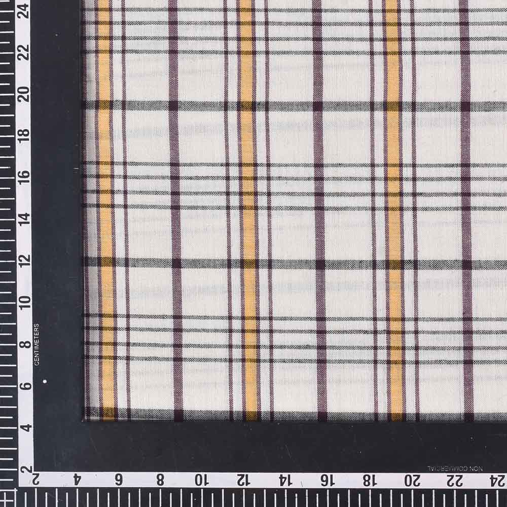 Check Multicolour Pure Cotton handwoven 94 GSM Fabric