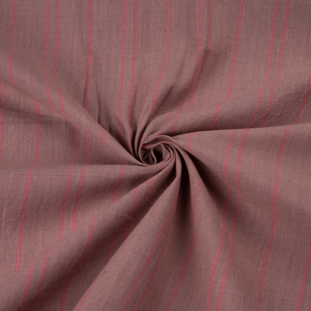 Stripe Brown Pure Cotton 56 GSM Handwoven Fabric