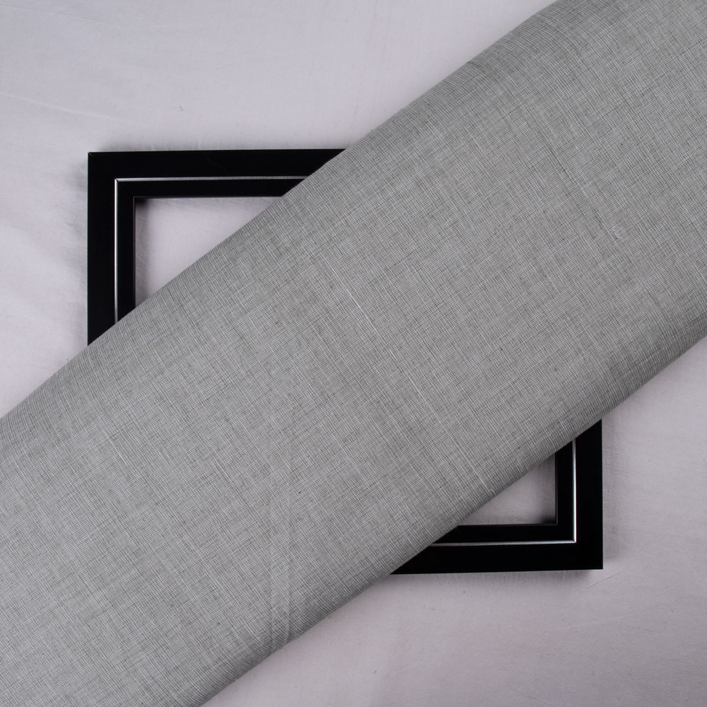 Chambray Grey Pure Cotton 103 GSM Handwoven Fabric 19