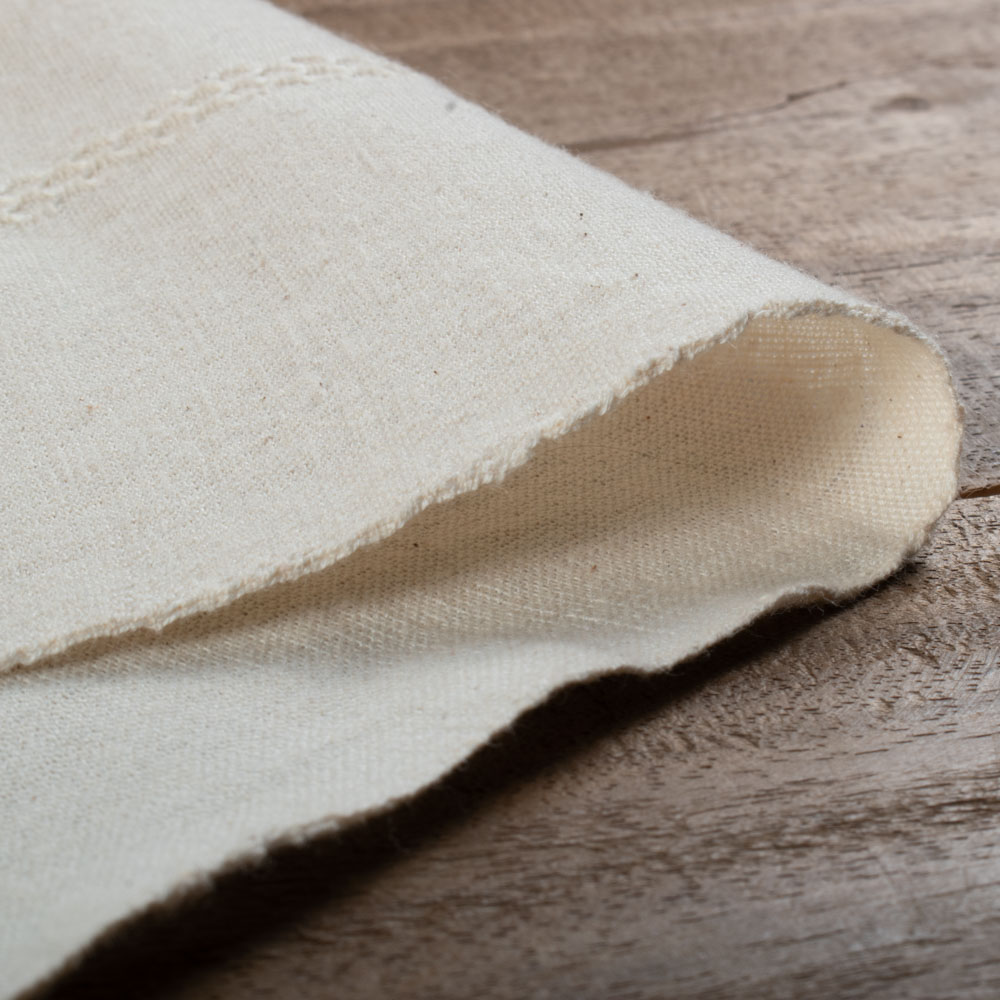 Ecru Jacquard Self Design 165 GSM Pure Cotton Handwoven Fabric