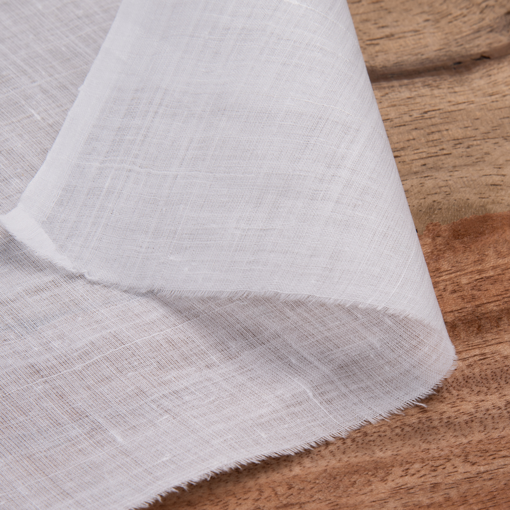 White Khadi Organdy Handspun & Handwoven Pure Khadi 46 GSM Fabric - Bleached & Dyeable