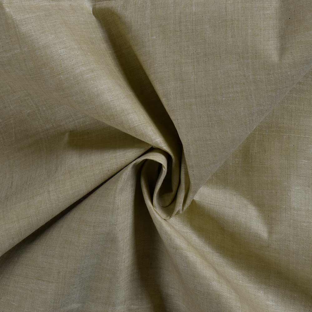 Chambray Light Green Khadi Cotton 62 GSM Handwoven Fabric B14