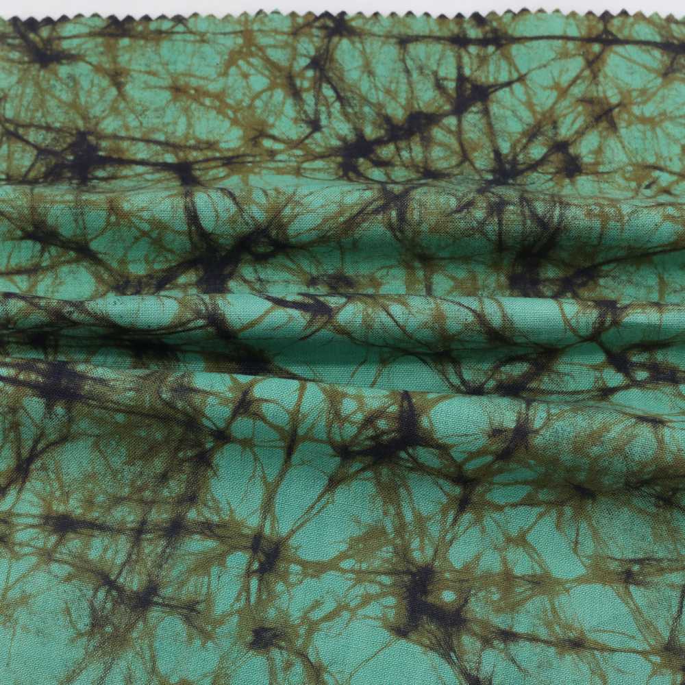ABSTRACT GREEN BATIK COTTON 110 GSM FABRIC - HAND PRINTED