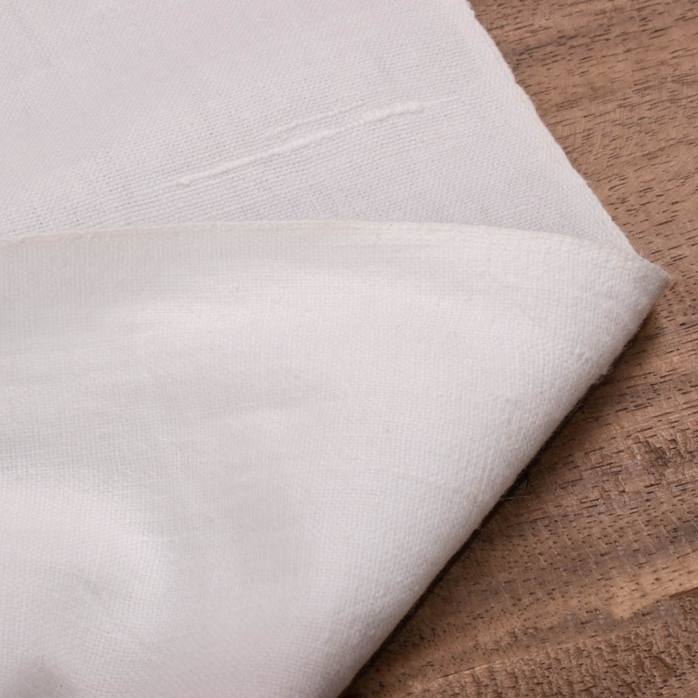 White Handspun & Handwoven Khadi 155 GSM Fabric - Bleached & Dyeable