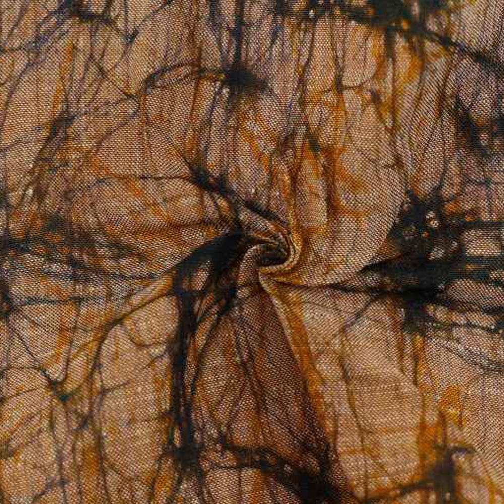 Abstract Brown Batik Cotton Khadi 1112 GSM Fabric - Hand Printed 06