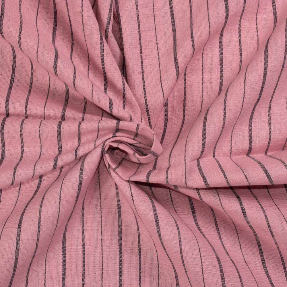 Pinstripe Muted Red Pure Cotton 102 GSM Handwoven Fabric
