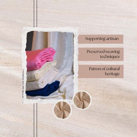 Indian artisan weaving tussar silk on a handloom inside a rural weaving cluster