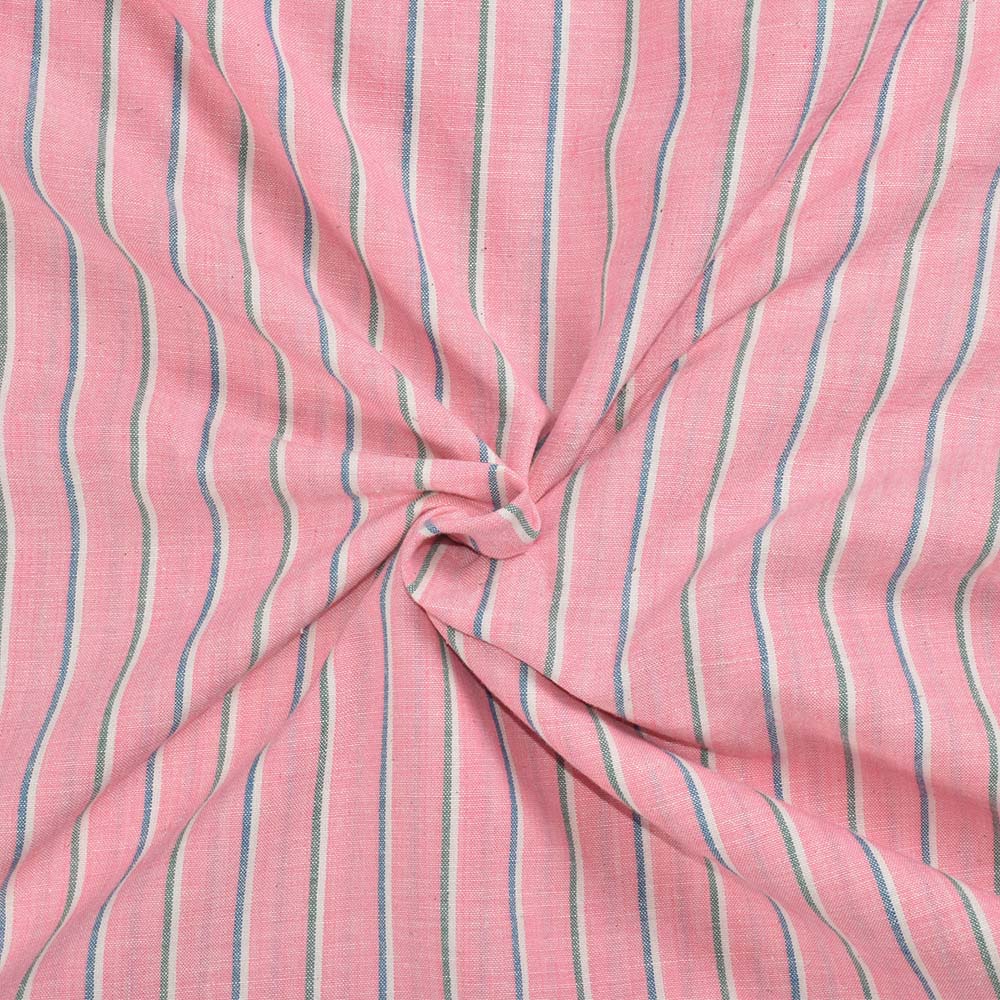 Stripe Multicolor Khadi Cotton 110 GSM Handwoven Fabric