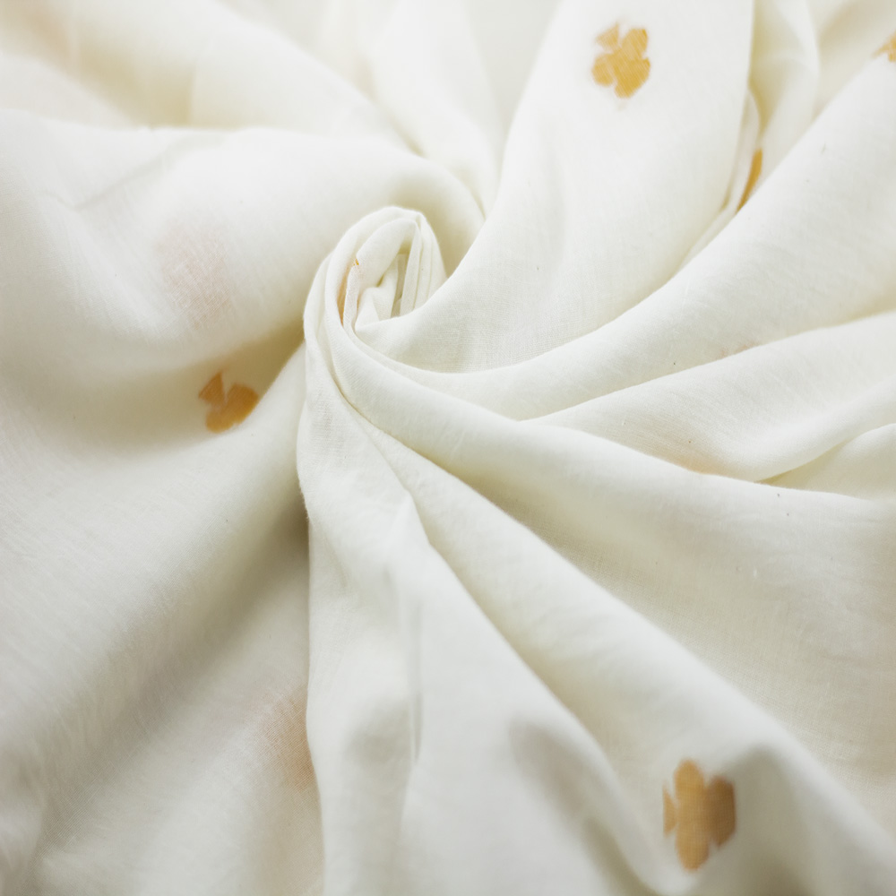 Geometric Cream Jamdani Pure Cotton 55 GSM Fabric 77