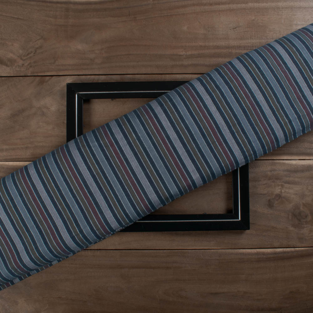 Multicolour Stripe Pure Cotton 60 GSM Handwoven Fabric