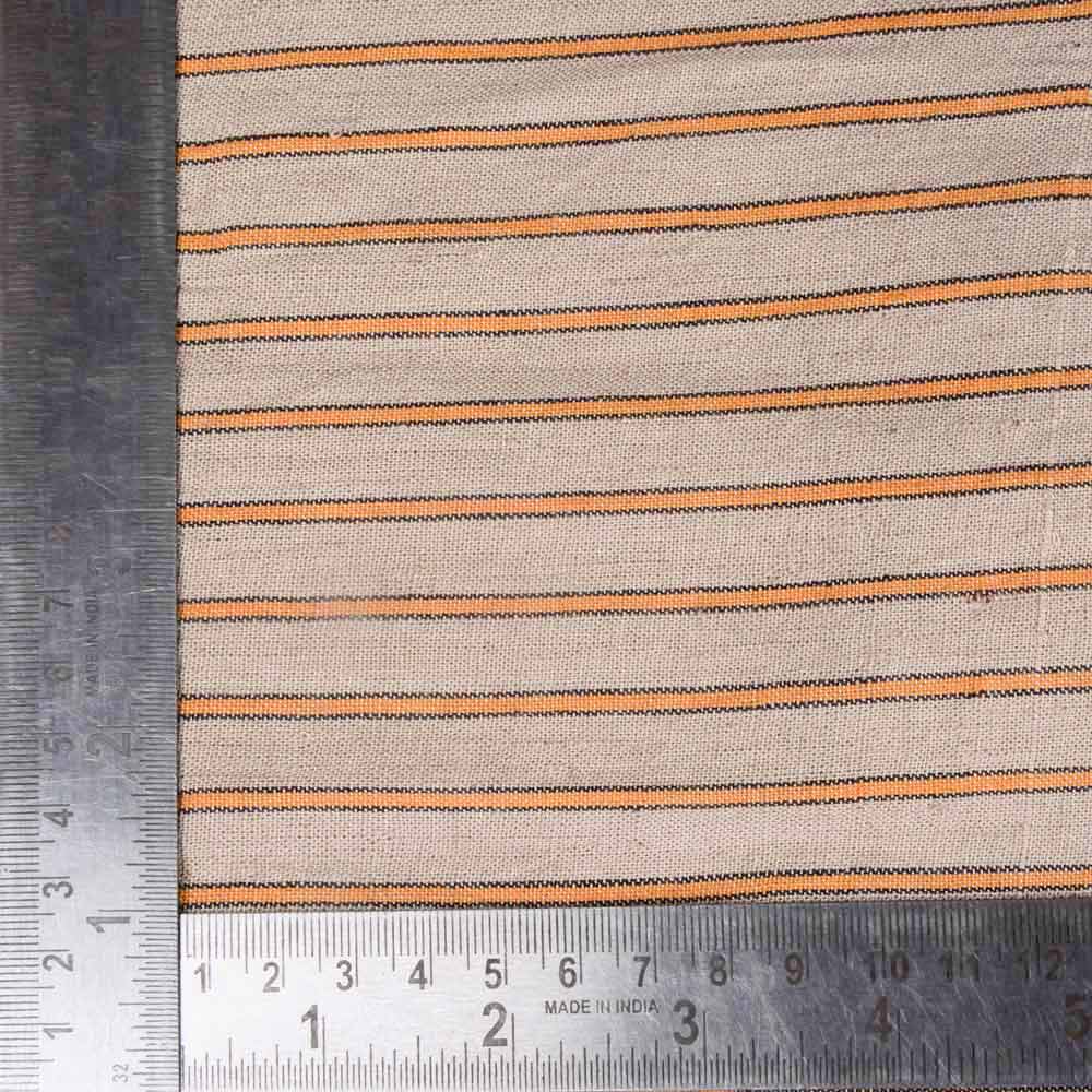 STRIPE CREAM PURE LINEN 130 GSM HANDWOVEN FABRIC