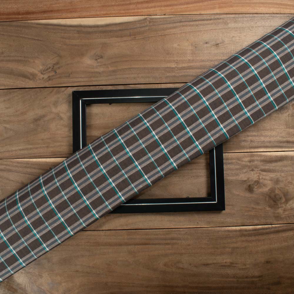 Check Multicolor Pure Cotton 100 GSM Handwoven Fabric 627