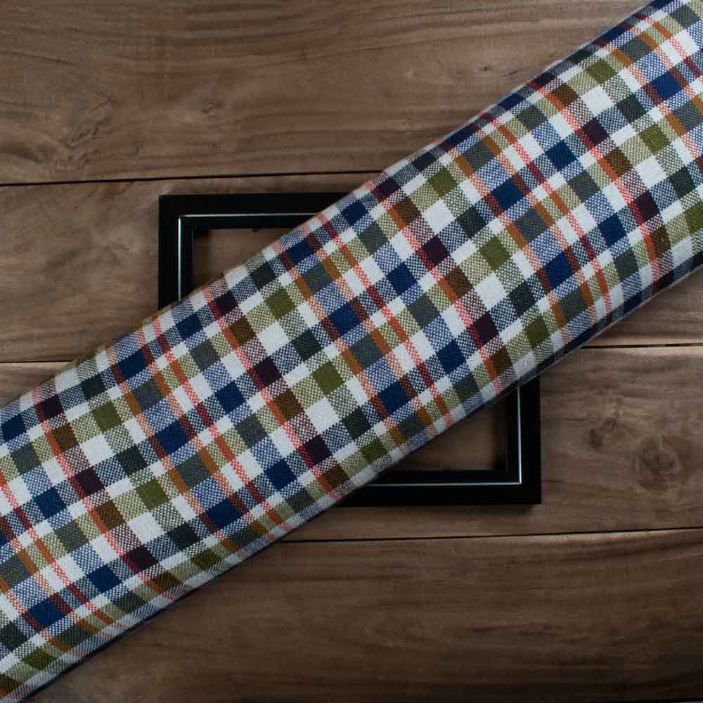 Multicolor Check Pure Khadi 311 GSM Handwoven Fabric 780