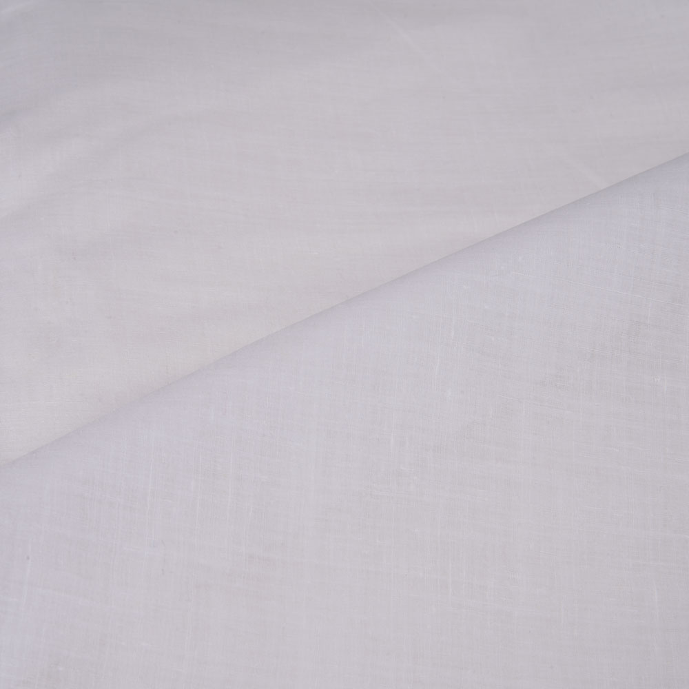 WHITE KHADI HANDSPUN & HANDWOVEN 35 GSM MUSLIN FABRIC - BLEACHED & DYEABLE