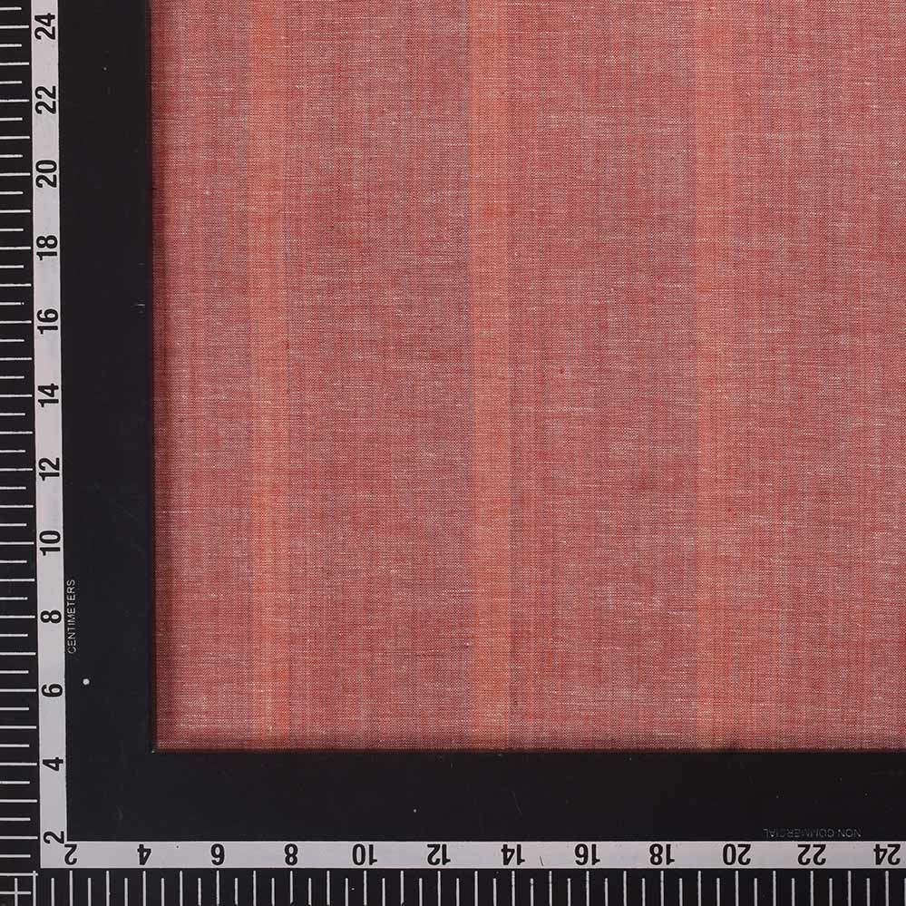 STRIPE LIGHT ORANGE PURE COTTON 64 GSM HANDWOVEN FABRIC