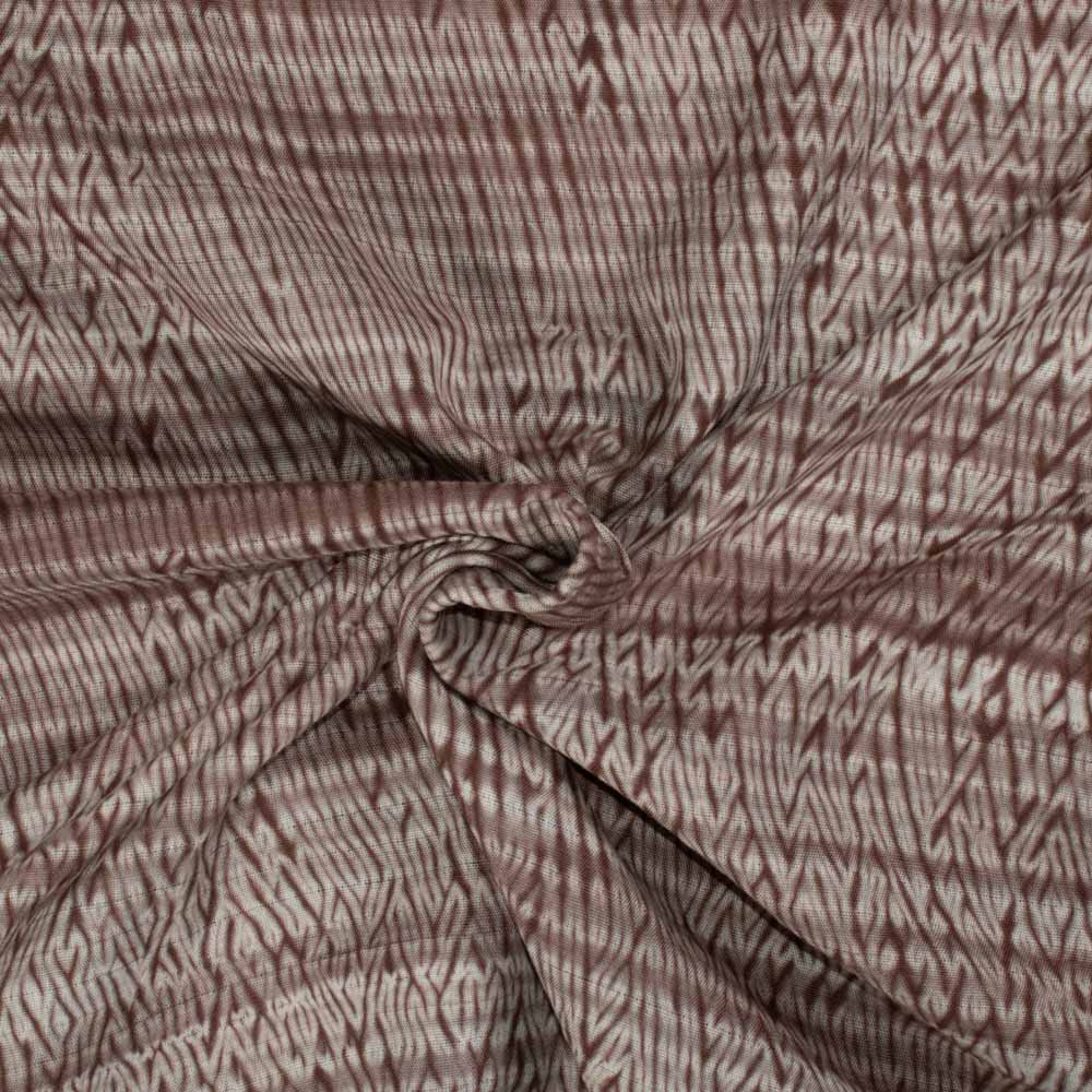 Abstract Brown Shibori 90 GSM Pure Cotton Fabric 83