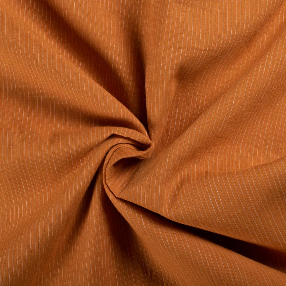 Yellow Base White Stripe Pure Cotton 65 GSM Handwoven Fabric