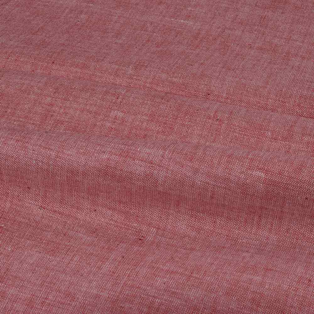 CHAMBRAY RED KHADI COTTON 115 GSM HANDWOVEN FABRIC