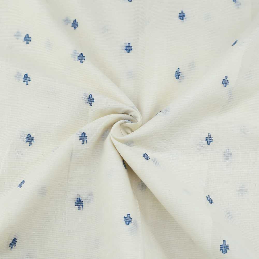 Geometric Cream Jamdani Pure Cotton 55 GSM Fabric 118