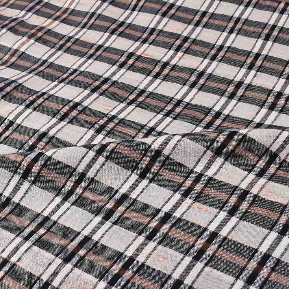 FUTKI MULTICOLOR CHECK KHADI COTTON 105 GSM HANDWOVEN FABRIC