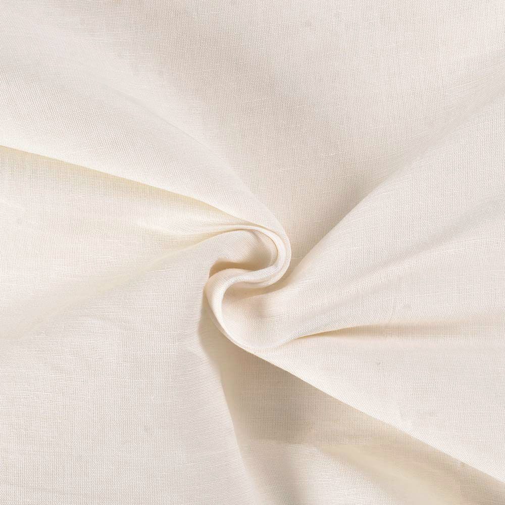 Plain White Linen And Cotton Blend 150 GSM Handwoven Fabric