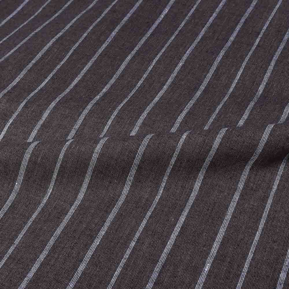 STRIPE BLACK BROWN PURE COTTON 106 GSM HANDWOVEN FABRIC 