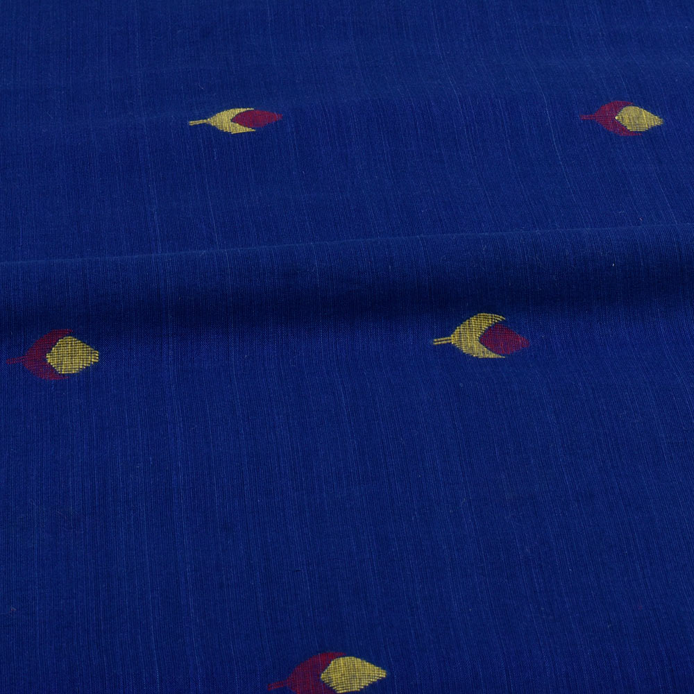 GEOMETRIC BLUE JAMDANI PURE COTTON 60 GSM HANDWOVEN FABRIC 239