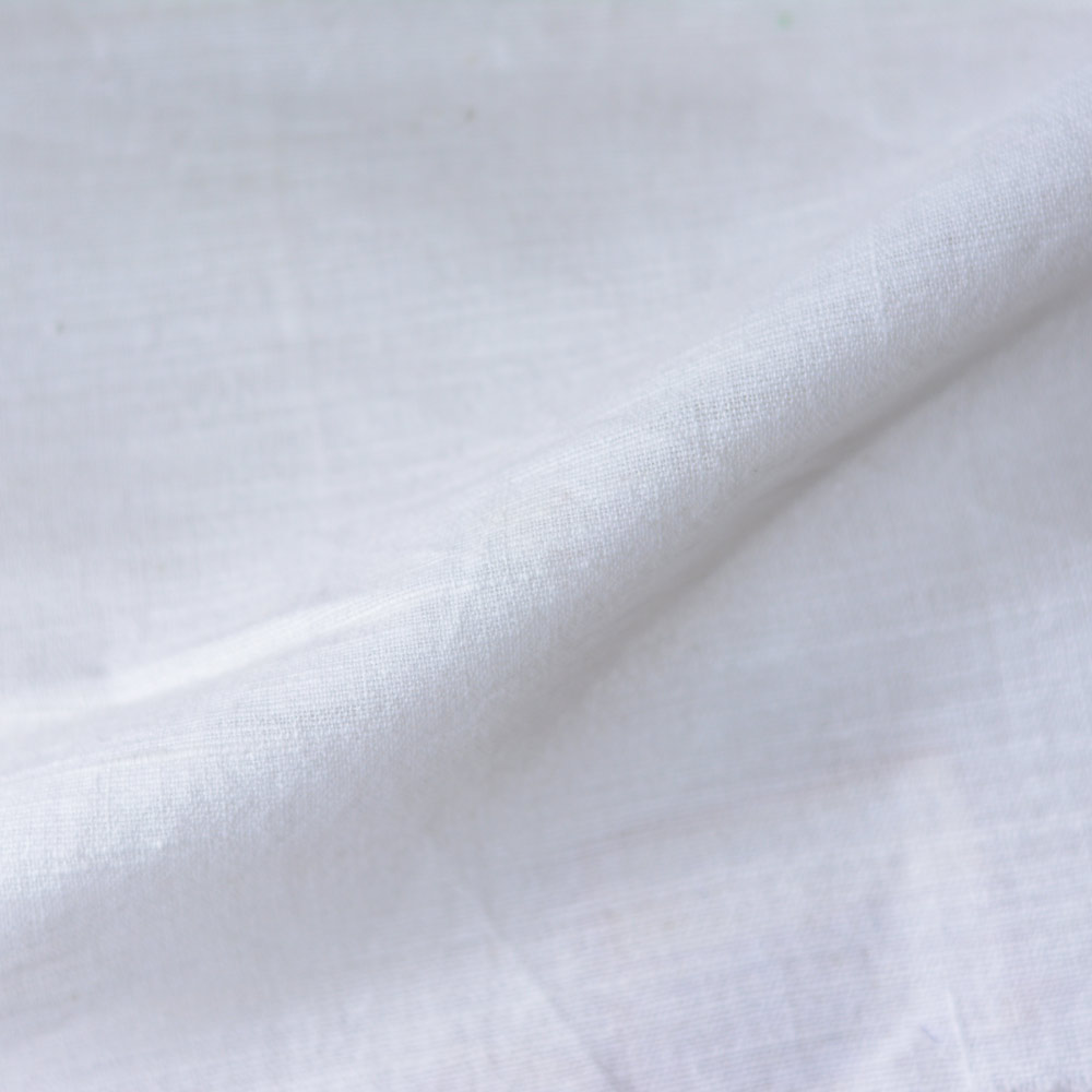 White Muslin Khadi 110 GSM Handspun & Handwoven Fabric | Bleached White & Dyeable